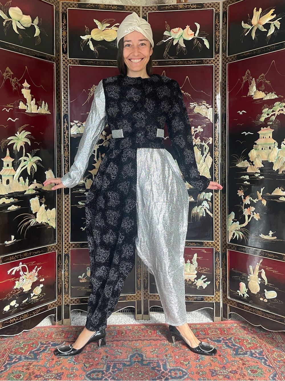 Vintage 80s velvet and lame balloon pants set costume - Picture 7 of 7